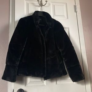 Zara faux fur zipper jacket